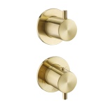 Product Cut out image of the JTP Vos Brushed Brass Concealed 2 Handle 2 Outlet Shower Valve